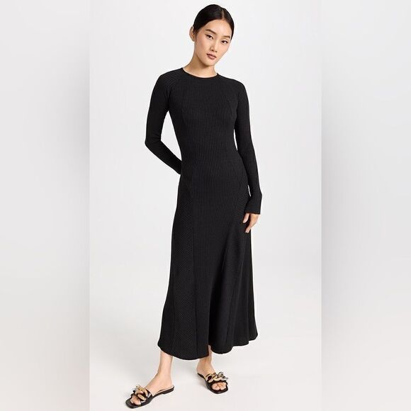 Rag & Bone Echo Maxi Sweater Black Dress Knit Ribbed Size XXS - Picture 8 of 14